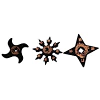 Playwell Artes Marciales Infantil Caucho Negro Entrenamiento Ninja Estrellas (Juego de 3)